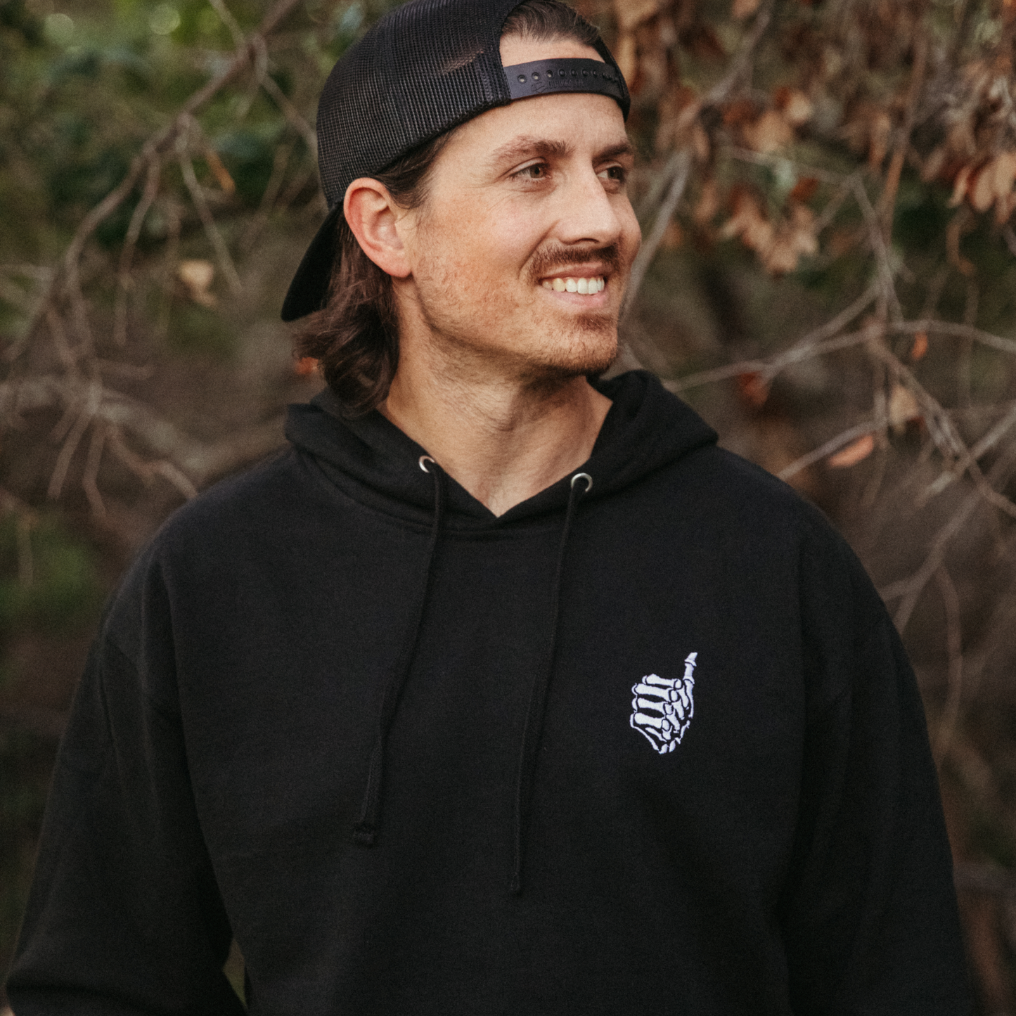 MrBallen Embroidered Skeleton Thumb Hoodie