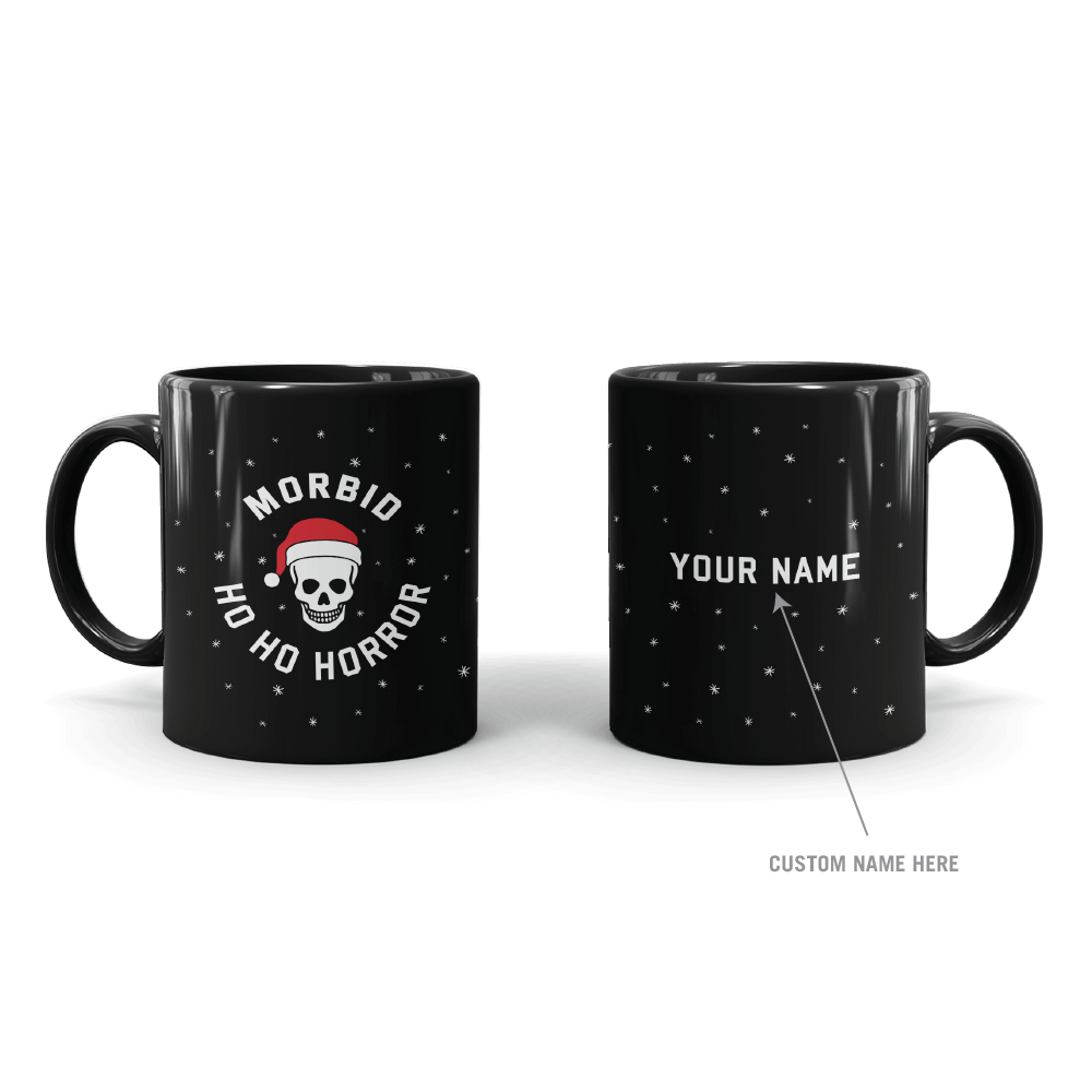 Morbid Ho Ho Horror Personalized 11oz Black Mug