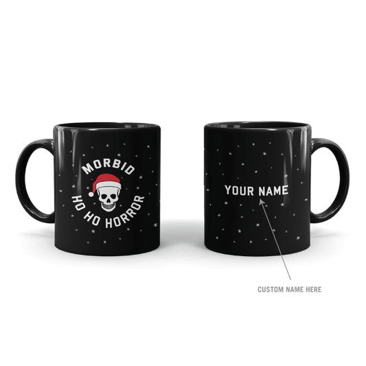 Morbid Ho Ho Horror Personalized 15 oz Black Mug-3