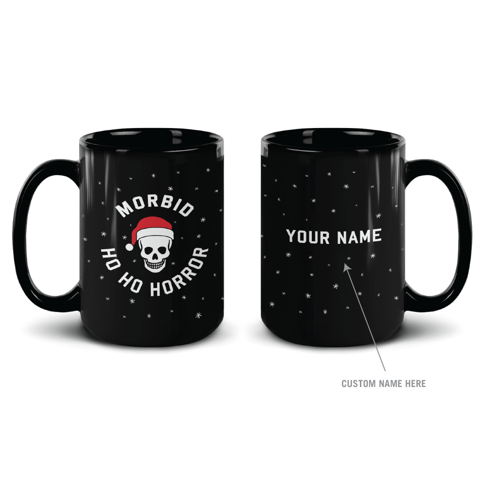 Morbid Ho Ho Horror Personalized 15 oz Black Mug