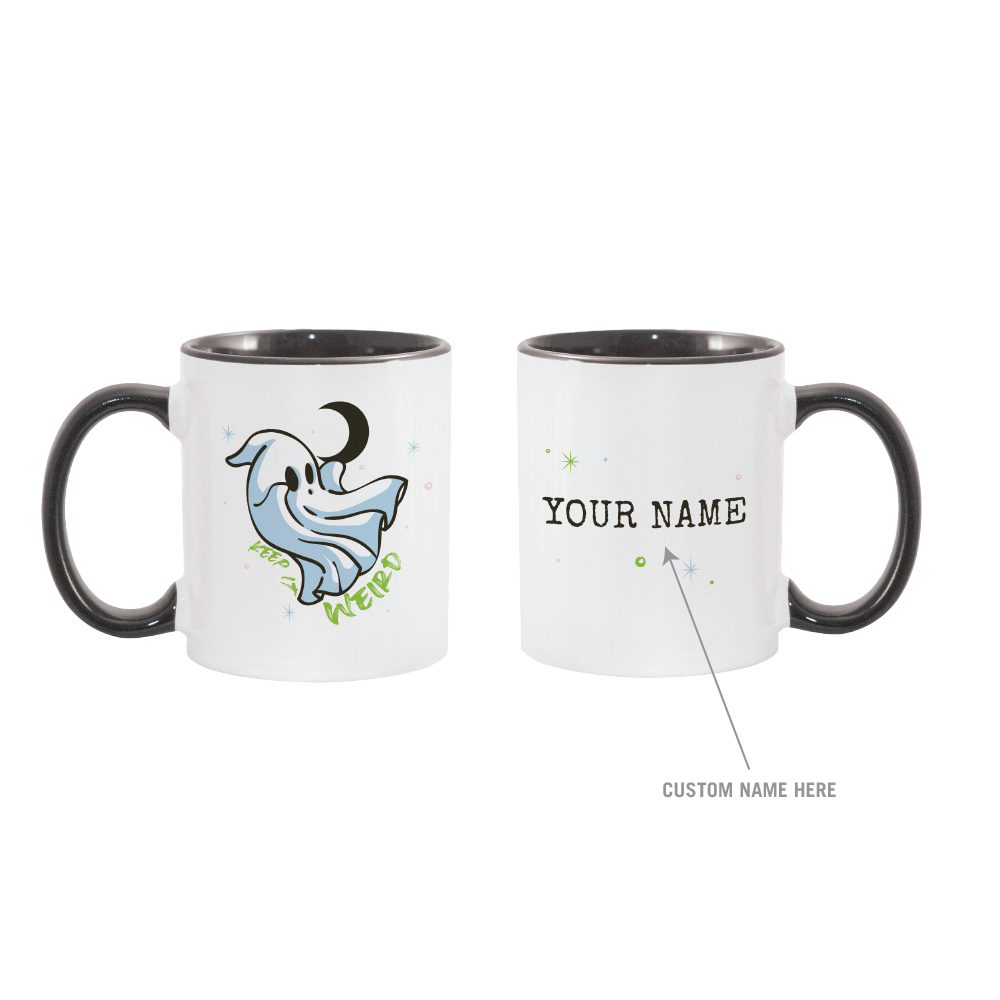 Morbid Keep It Weird Ghost Personalized Two-Toned Mug