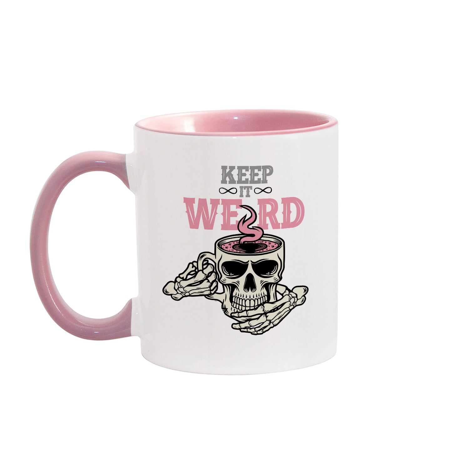 Morbid Keep It Weird Skull Personalized Two-Toned Mug