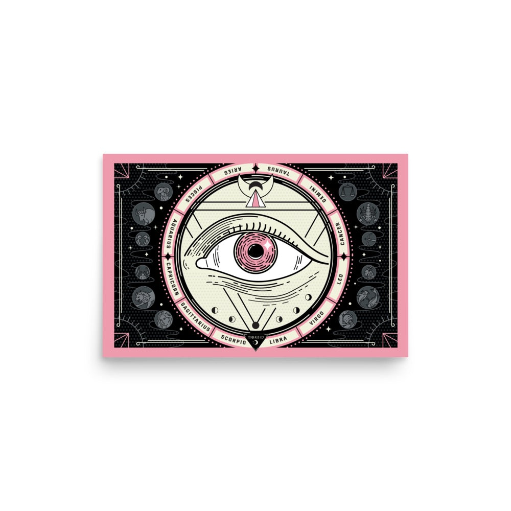 Morbid Lunar Dial Zodiac Eye Matte Poster