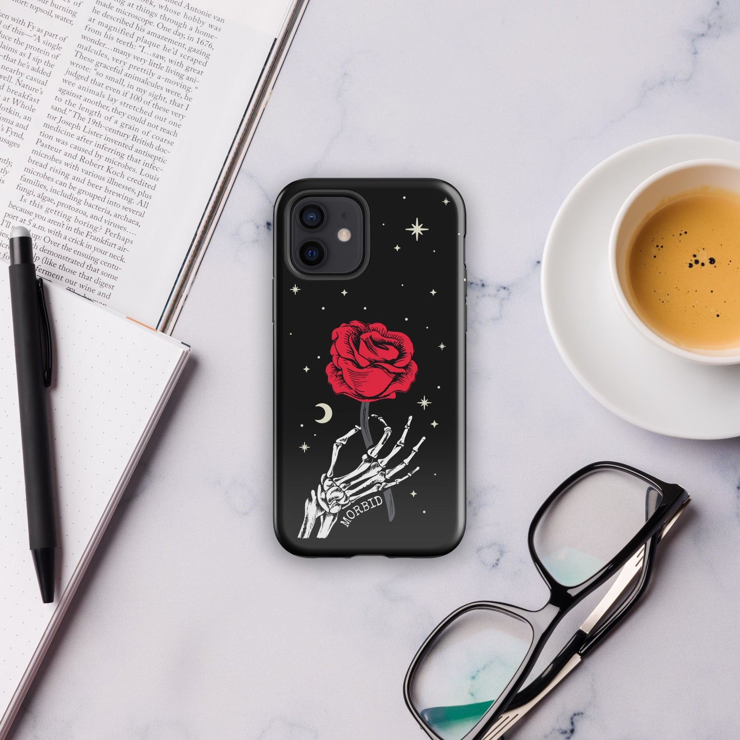 Morbid Skeleton Rose iPhone Tough Case