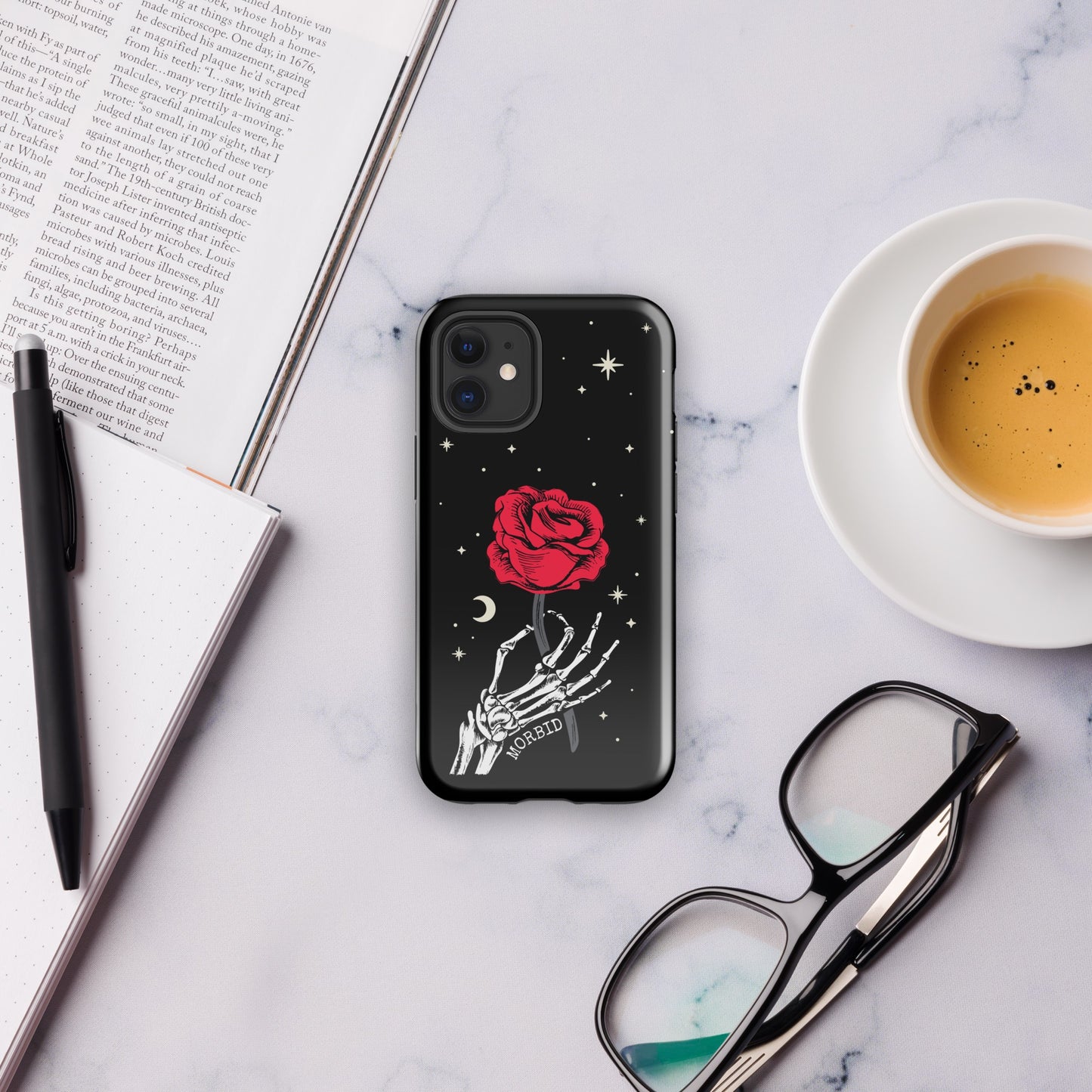 Morbid Skeleton Rose iPhone Tough Case