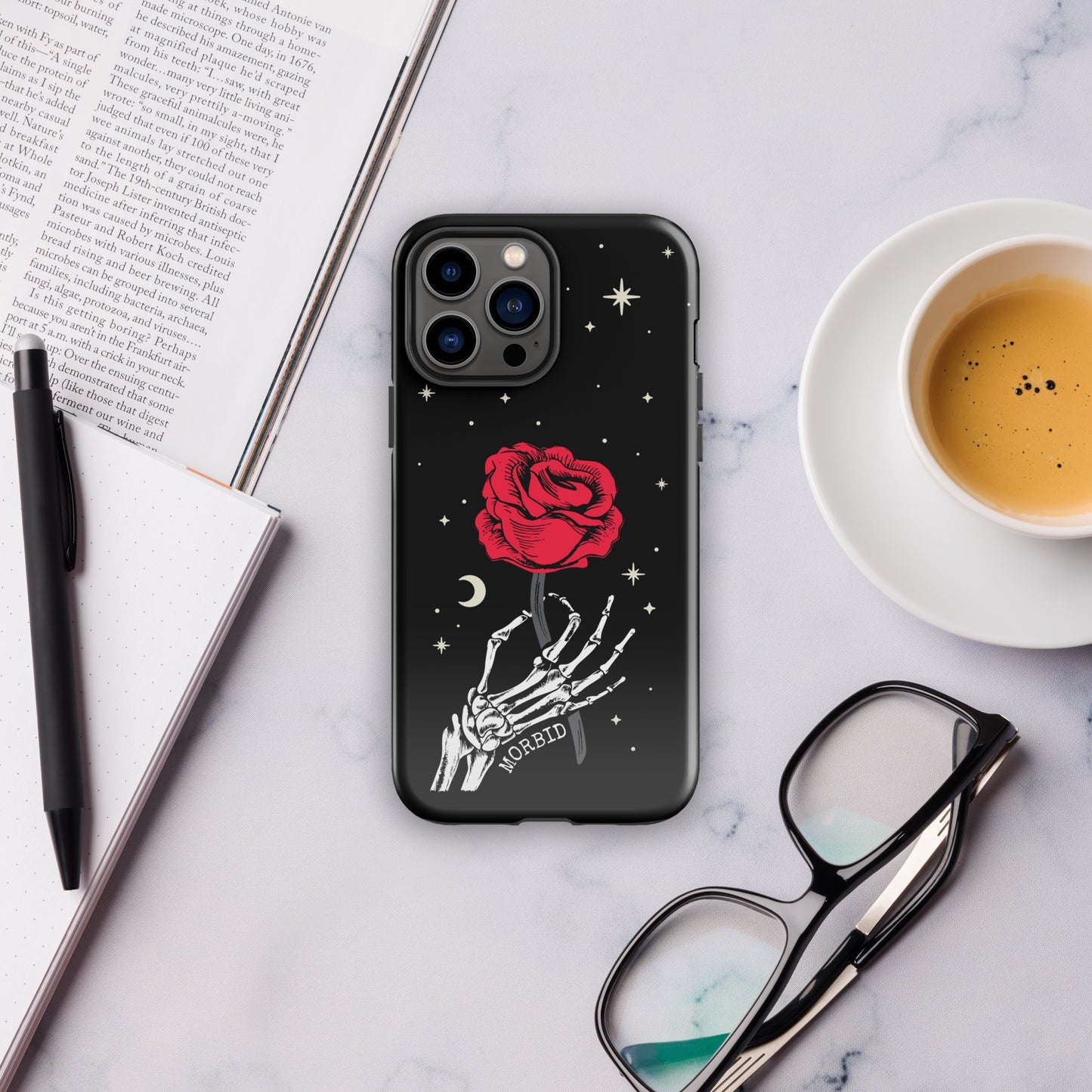 Morbid Skeleton Rose iPhone Tough Case