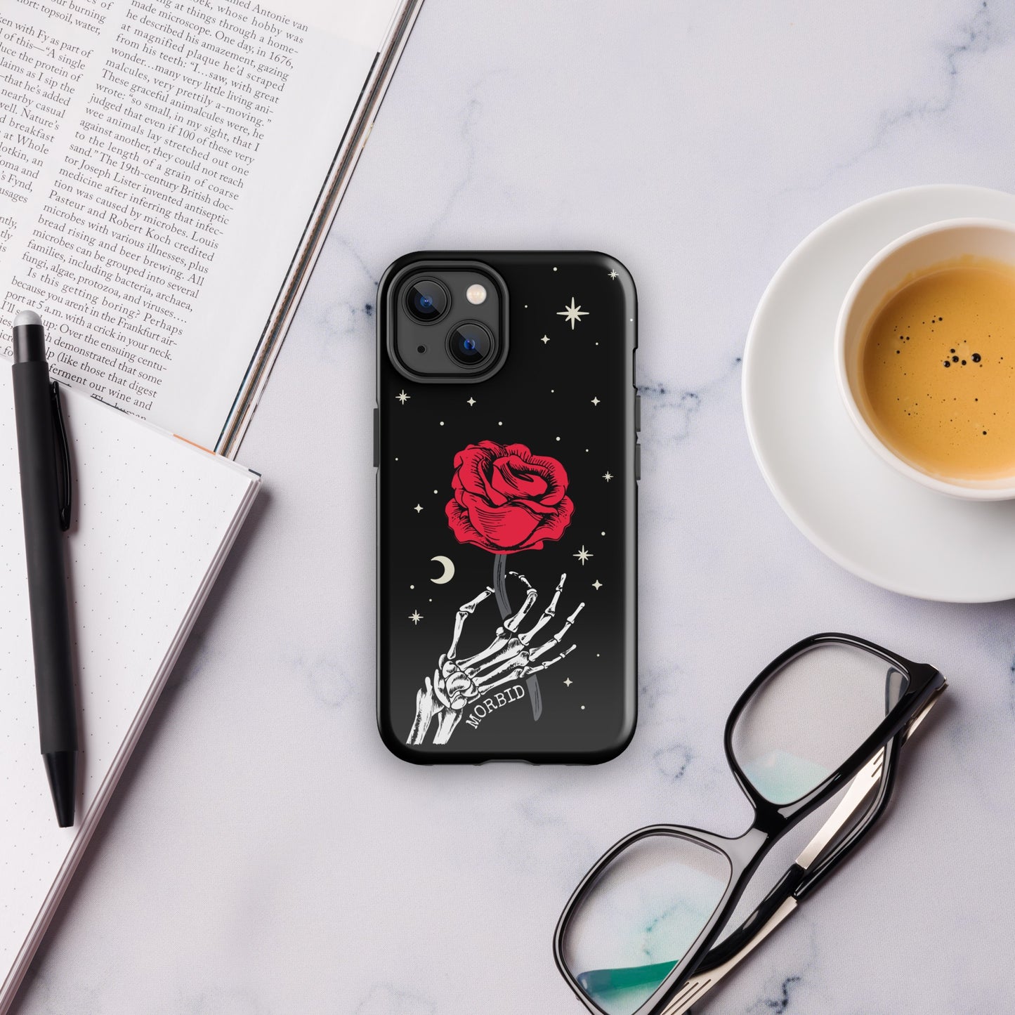 Morbid Skeleton Rose iPhone Tough Case