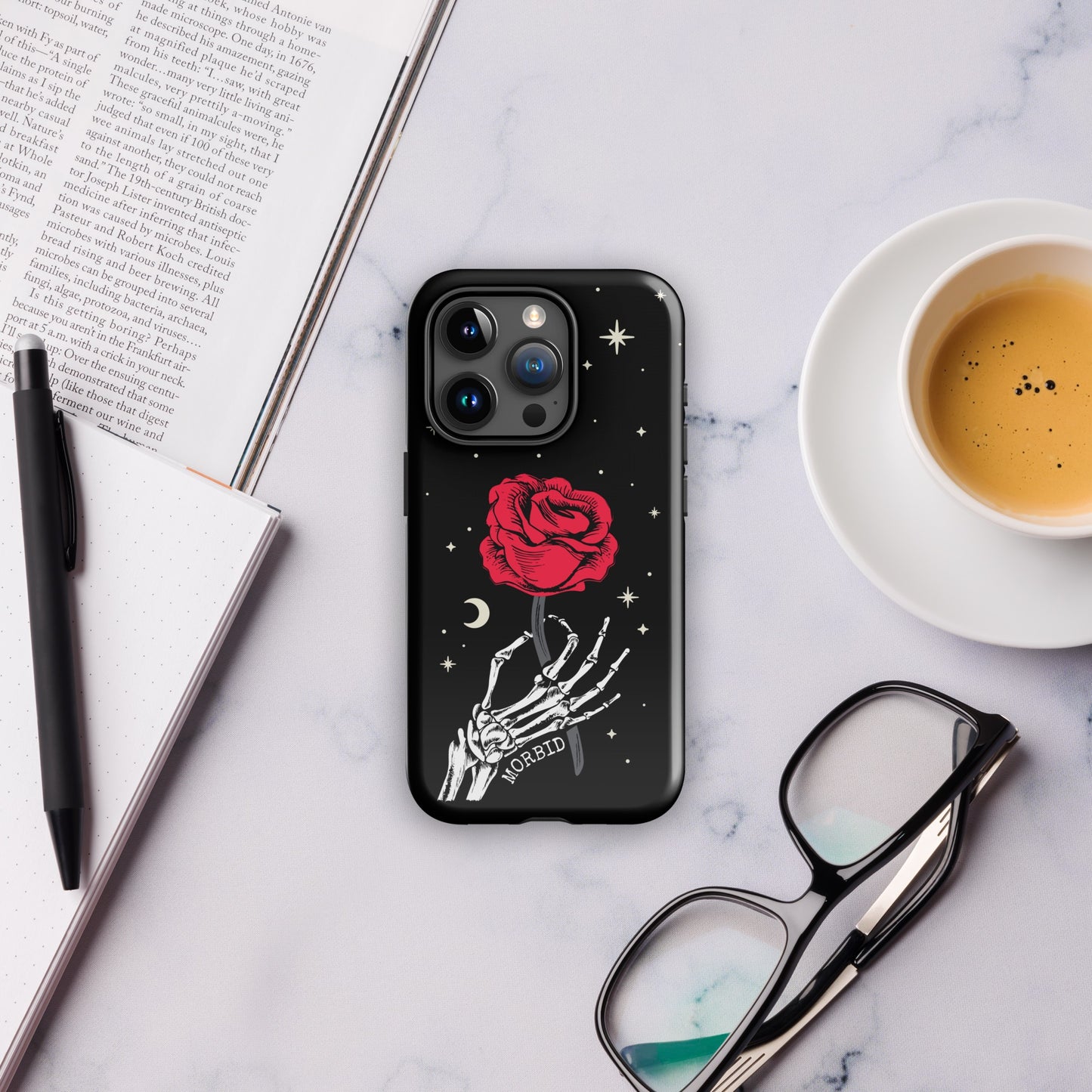 Morbid Skeleton Rose iPhone Tough Case