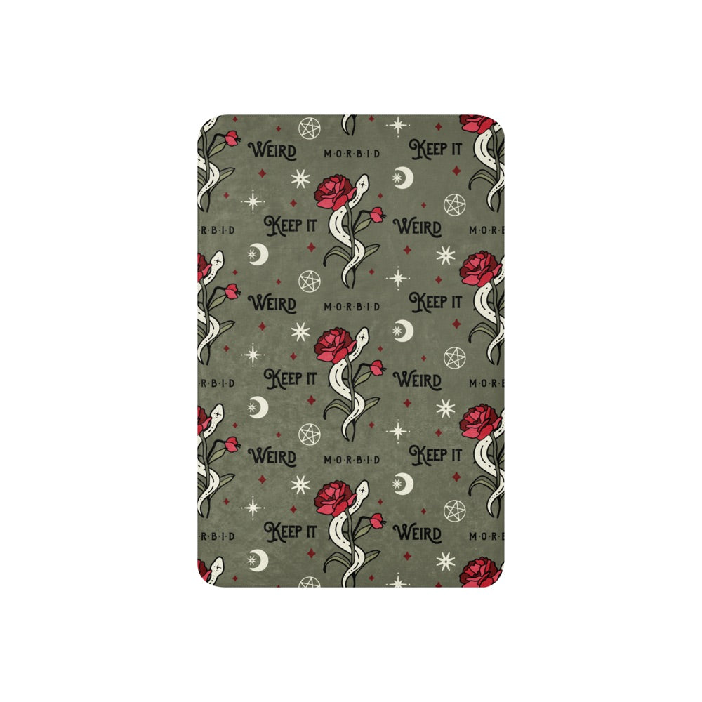 Morbid Keep It Weird Snake Pattern Sherpa Blanket