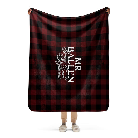 MrBallen Strange, Dark & Mysterious Plaid Sherpa Blanket-9