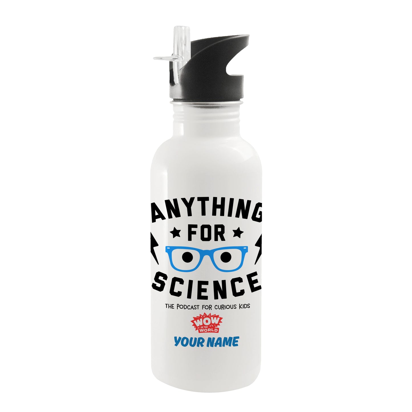 Wow in the World Anything For Science Personalized Water Bottle