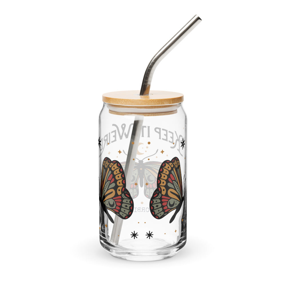 Morbid Keep It Weird Moth Can Glass