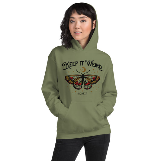 Morbid Keep It Weird Moth Hoodie-2