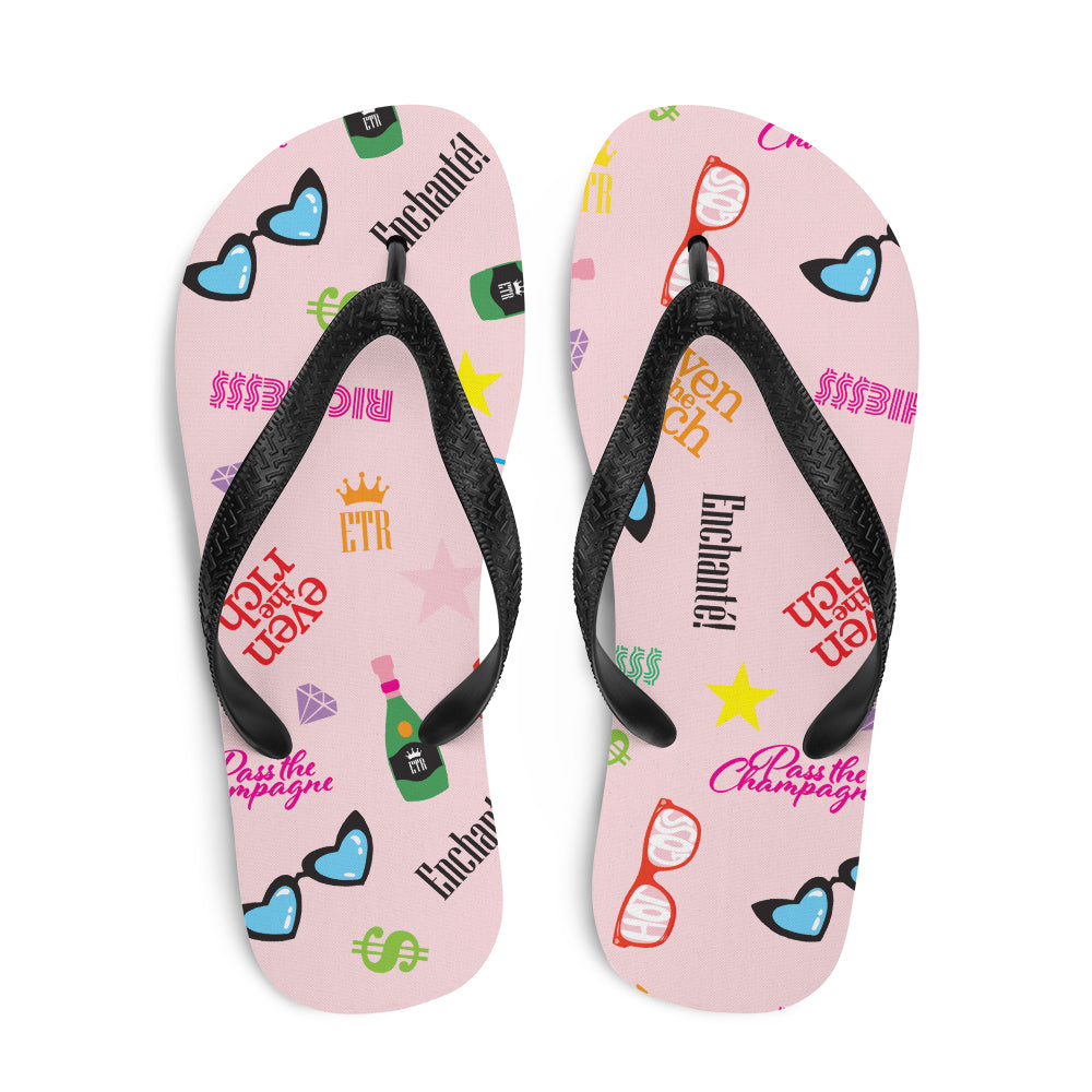 Even the Rich Mash Pattern Flip Flops