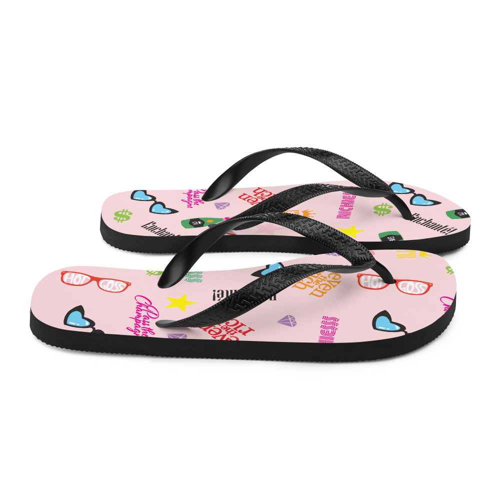 Even the Rich Mash Pattern Flip Flops