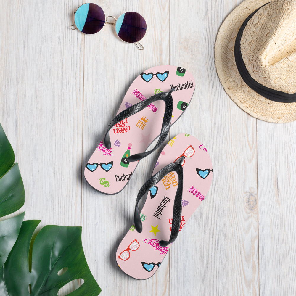 Even the Rich Mash Pattern Flip Flops