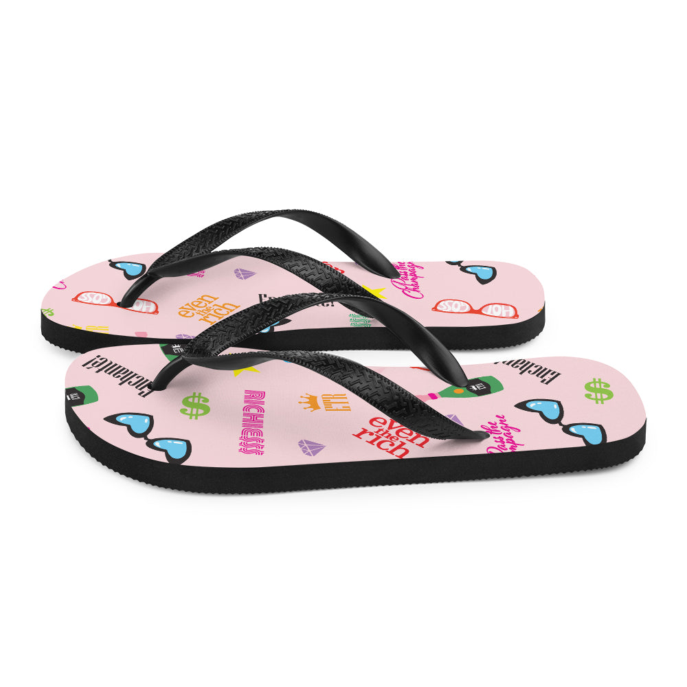 Even the Rich Mash Pattern Flip Flops