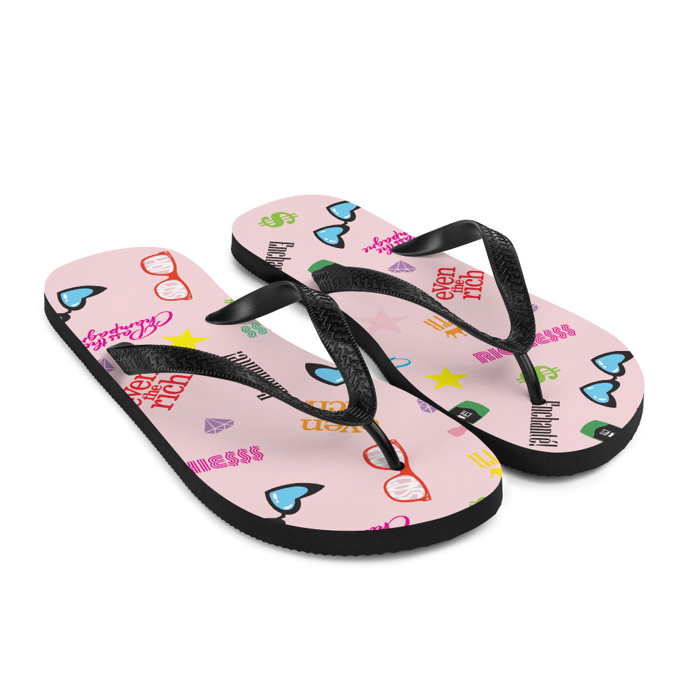 Even the Rich Mash Pattern Flip Flops