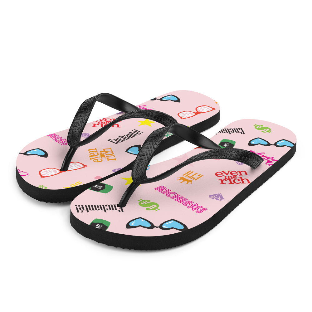 Even the Rich Mash Pattern Flip Flops