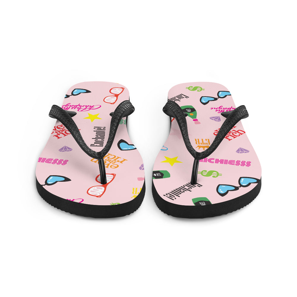 Even the Rich Mash Pattern Flip Flops