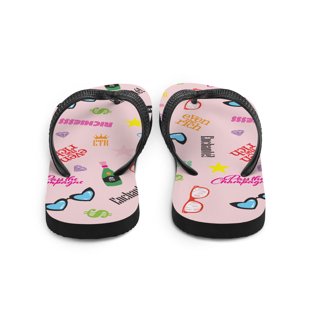 Even the Rich Mash Pattern Flip Flops