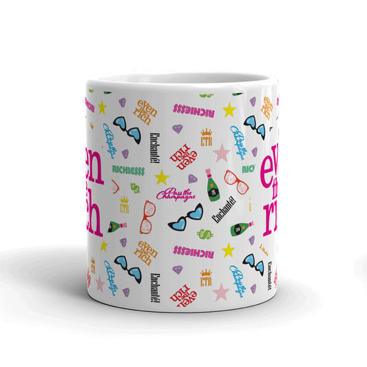 Even the Rich Mash Pattern White Mug-1