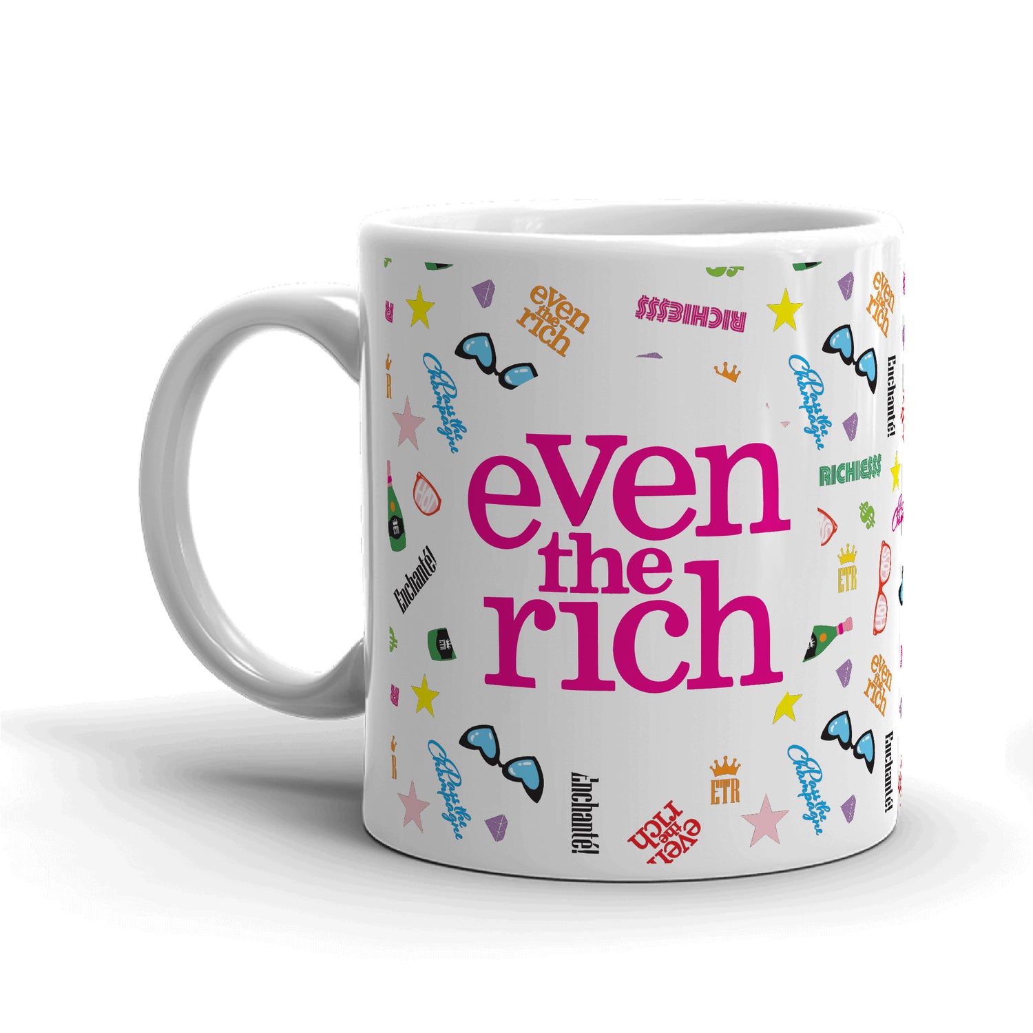 Even the Rich Mash Pattern White Mug