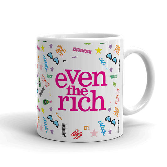 Even the Rich Mash Pattern White Mug-2