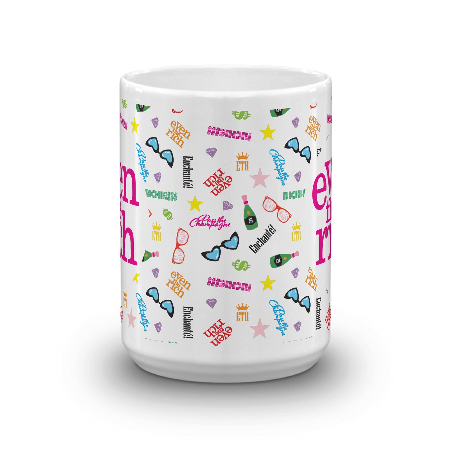 Even the Rich Mash Pattern White Mug