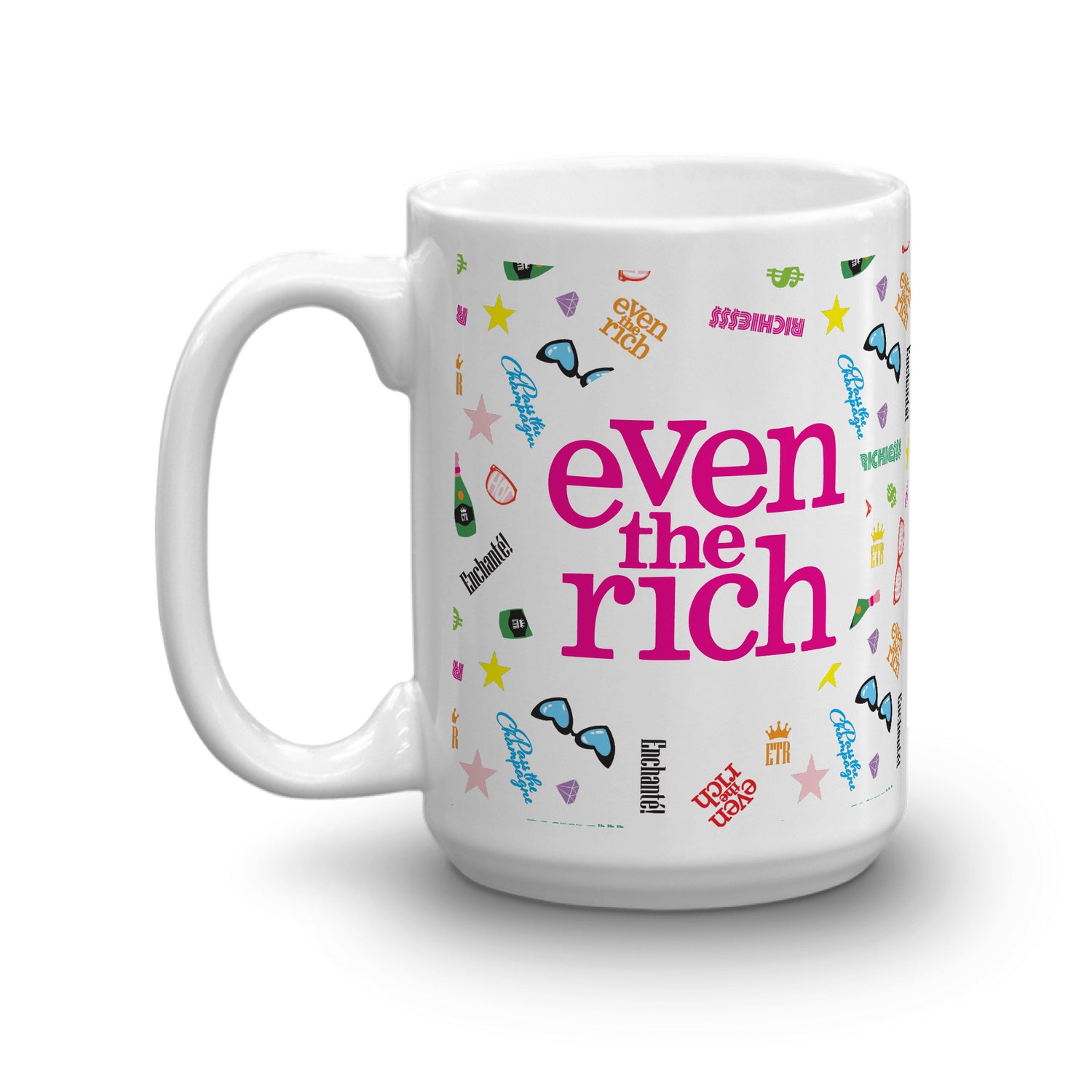 Even the Rich Mash Pattern White Mug