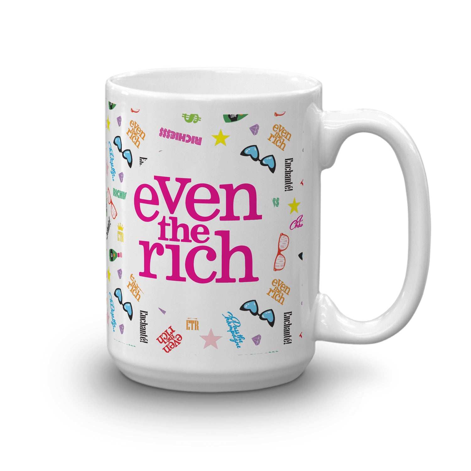 Even the Rich Mash Pattern White Mug