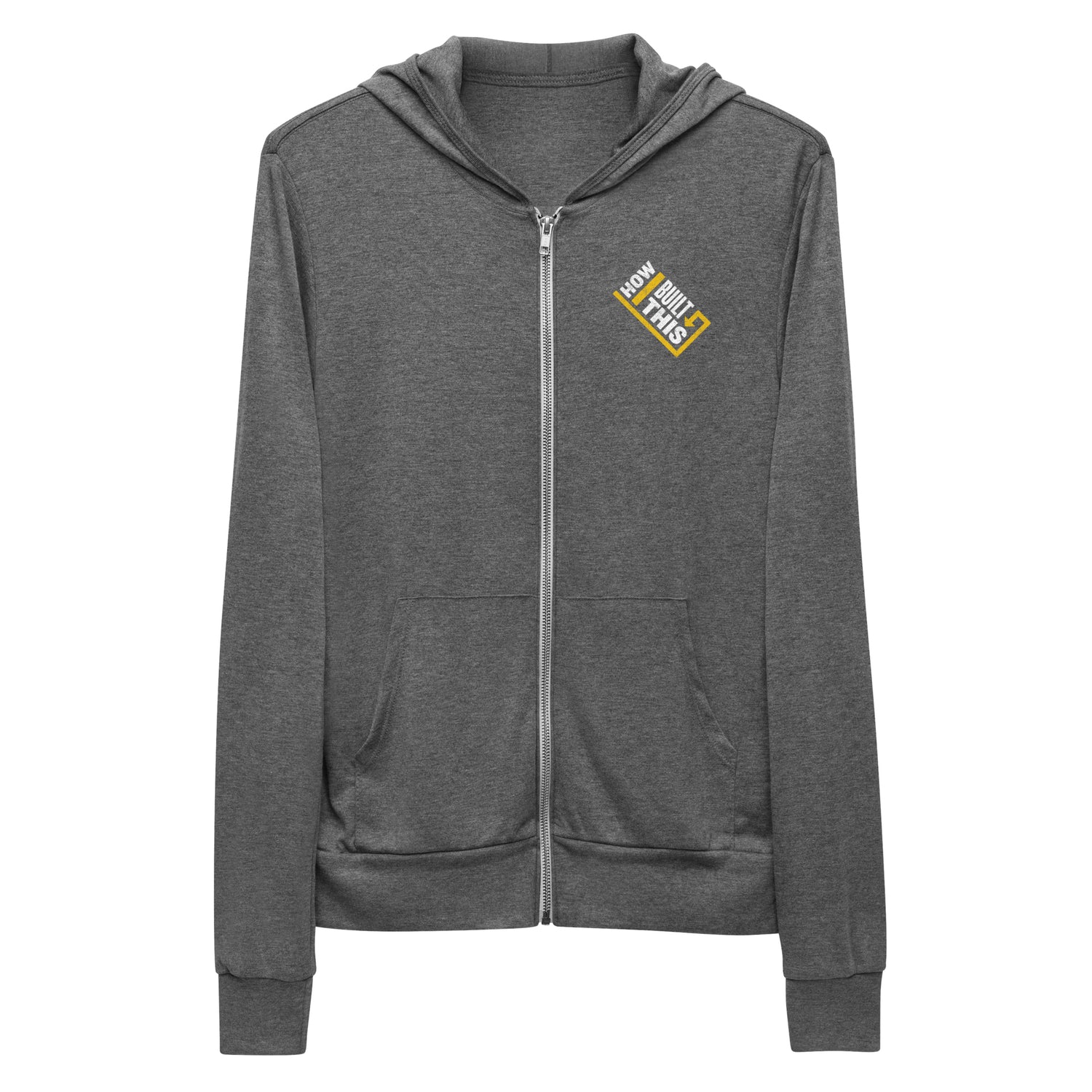 How I Built This Distressed Logo Unisex Tri-Blend Zip-Up Hooded Sweatshirt