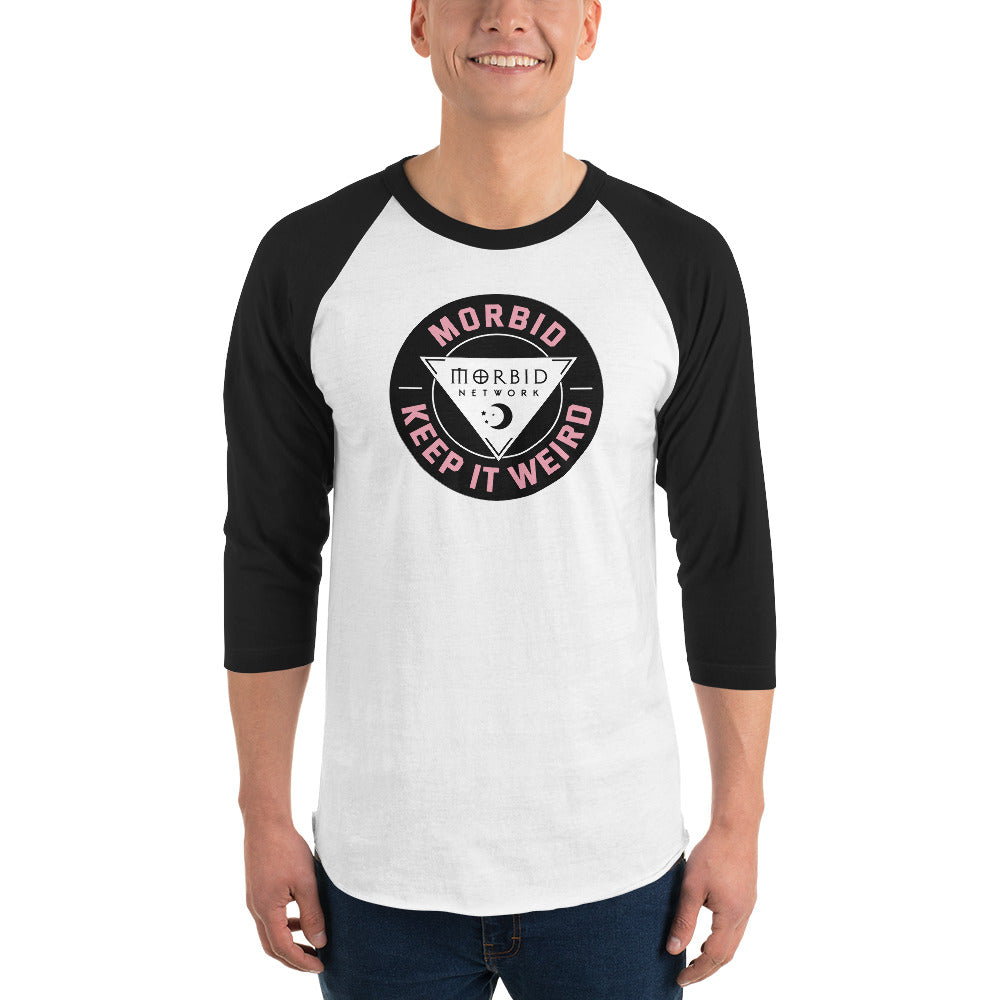 Morbid Patch Art Keep It Weird Unisex 3/4 Sleeve Raglan Shirt