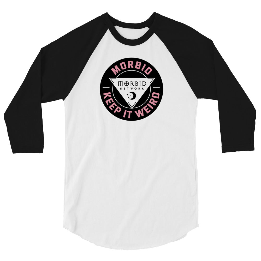 Morbid Patch Art Keep It Weird 3/4 Sleeve Raglan Shirt