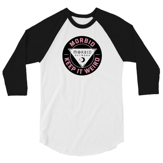 Morbid Patch Art Keep It Weird 3/4 Sleeve Raglan Shirt-1