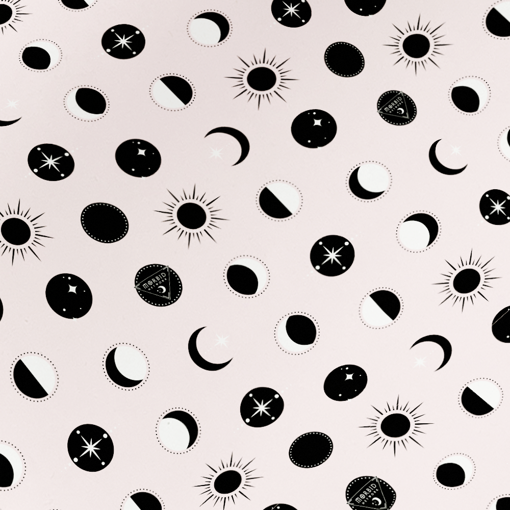 Morbid Celestial Pattern Satin Gift Wrap