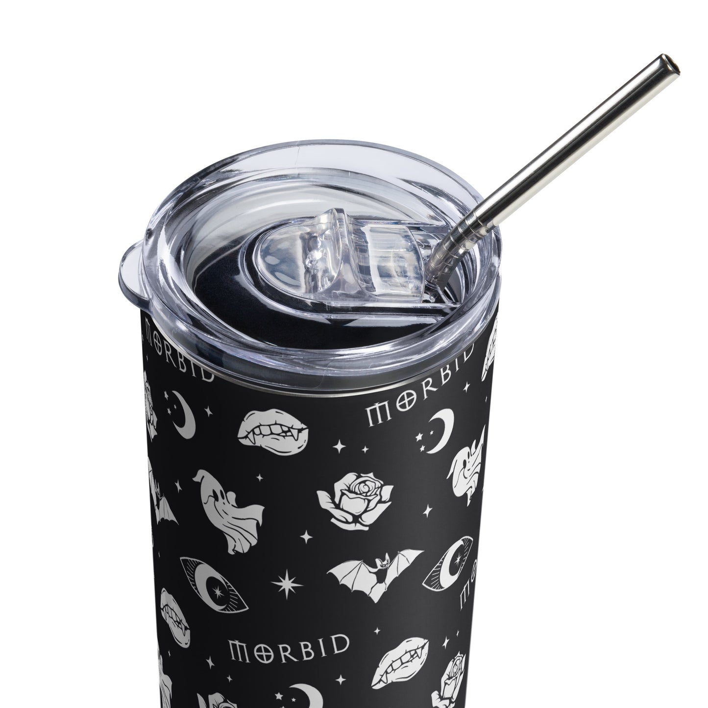 Morbid Icons Pattern Stainless Steel Tumbler