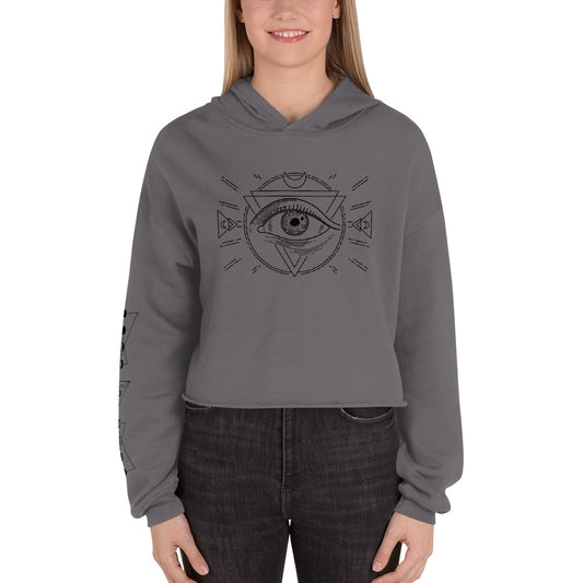 Morbid Lunar Dial Eye Cropped Hoodie-5