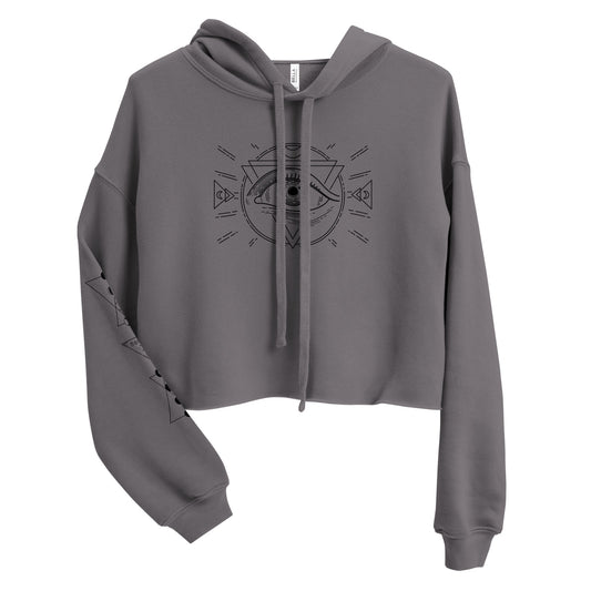 Morbid Lunar Dial Eye Cropped Hoodie-3