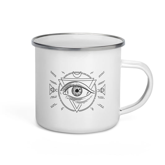 Morbid Lunar Dial Eye Enamel Mug-1