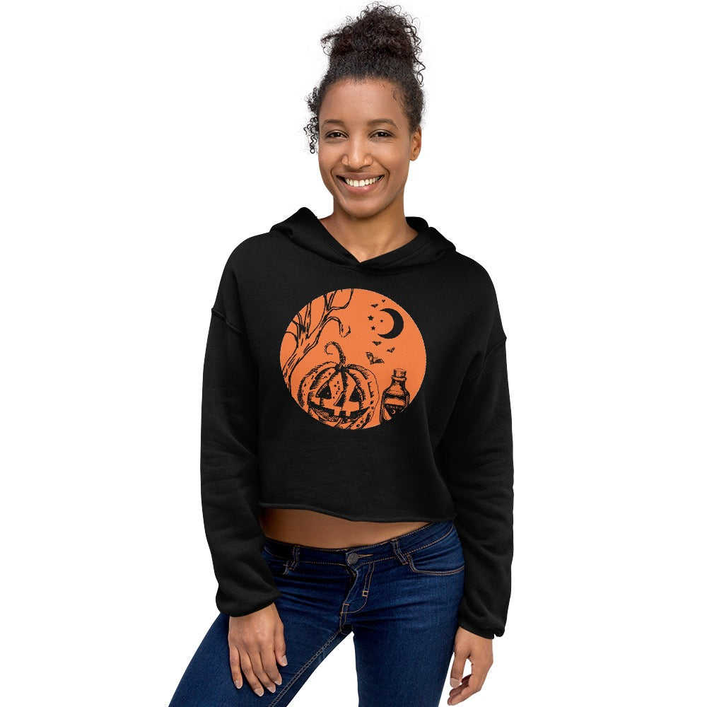 Morbid Pumpkins & Potions Crop Hoodie