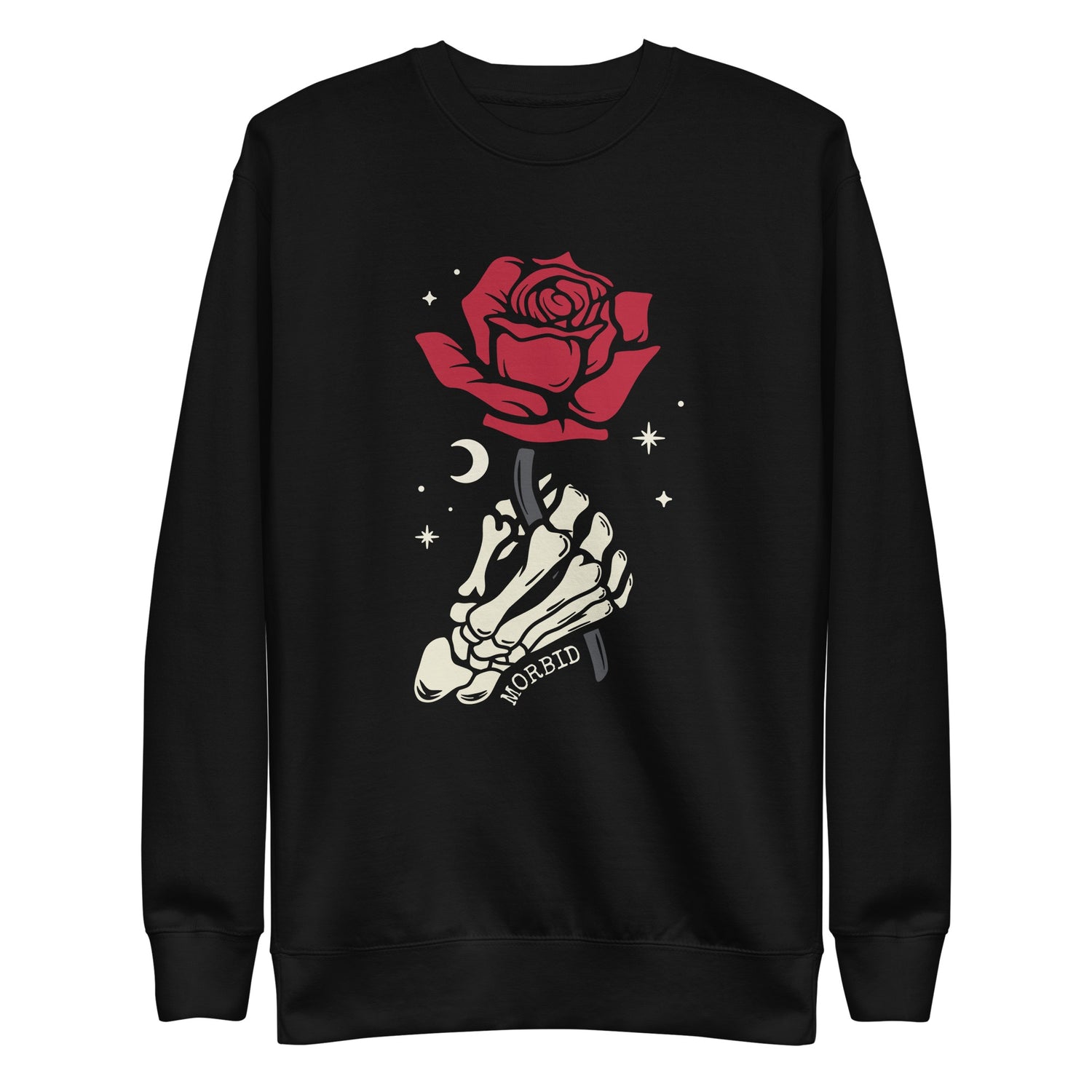 Morbid Skeleton Rose Unisex Fleece Pullover