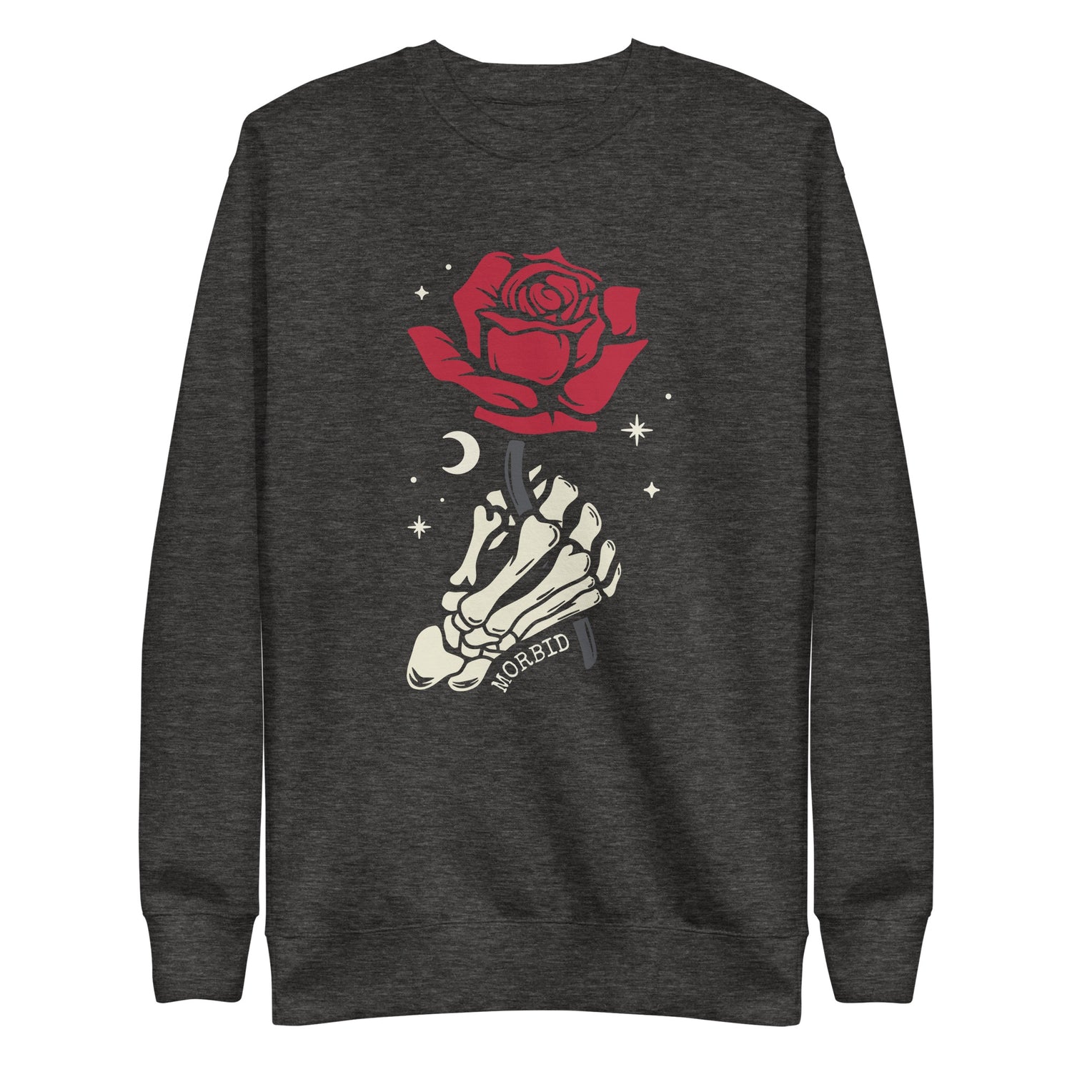 Morbid Skeleton Rose Unisex Fleece Pullover