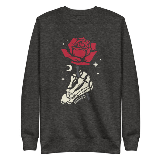 Morbid Skeleton Rose Unisex Fleece Pullover-3