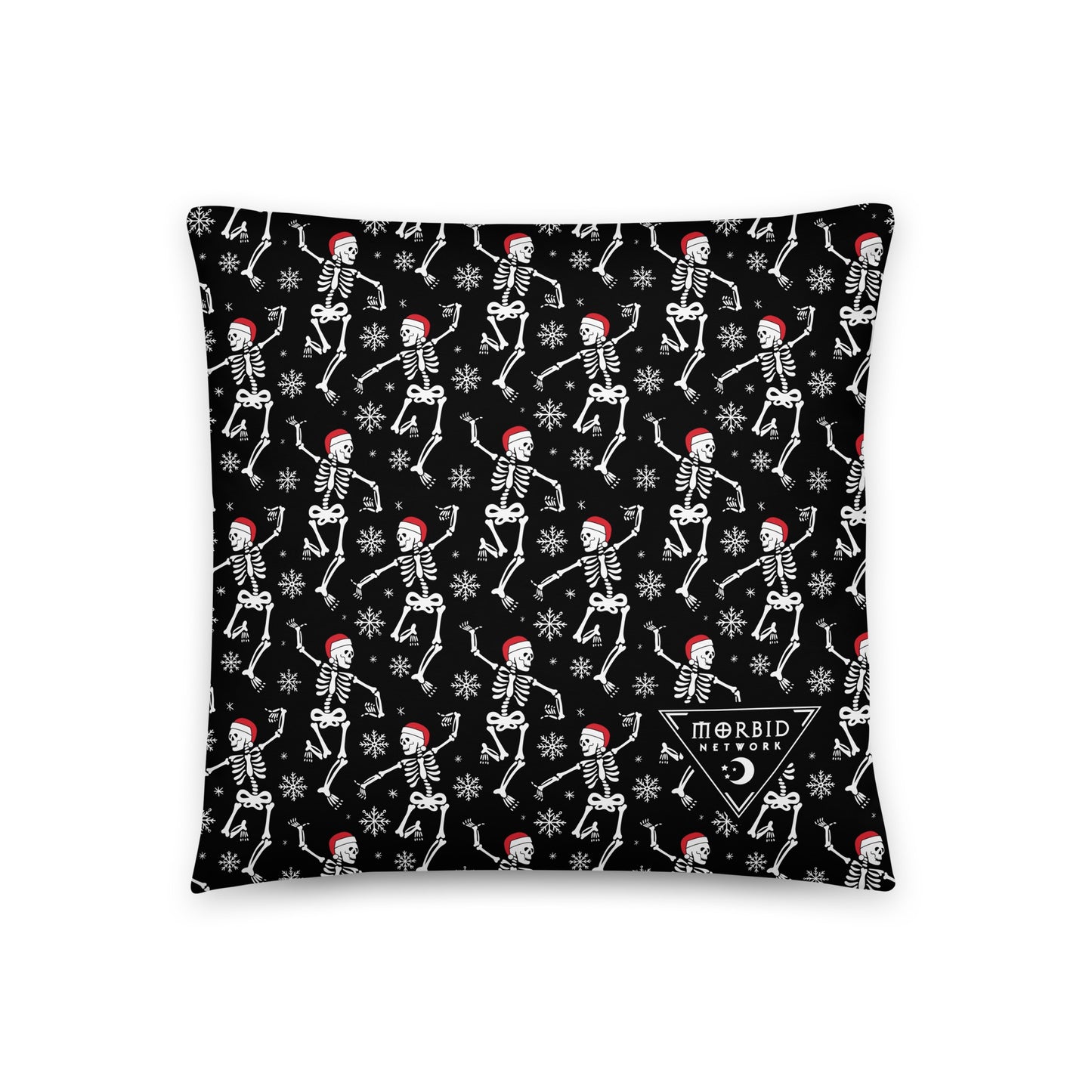 Morbid Santa Skeletons Throw Pillow