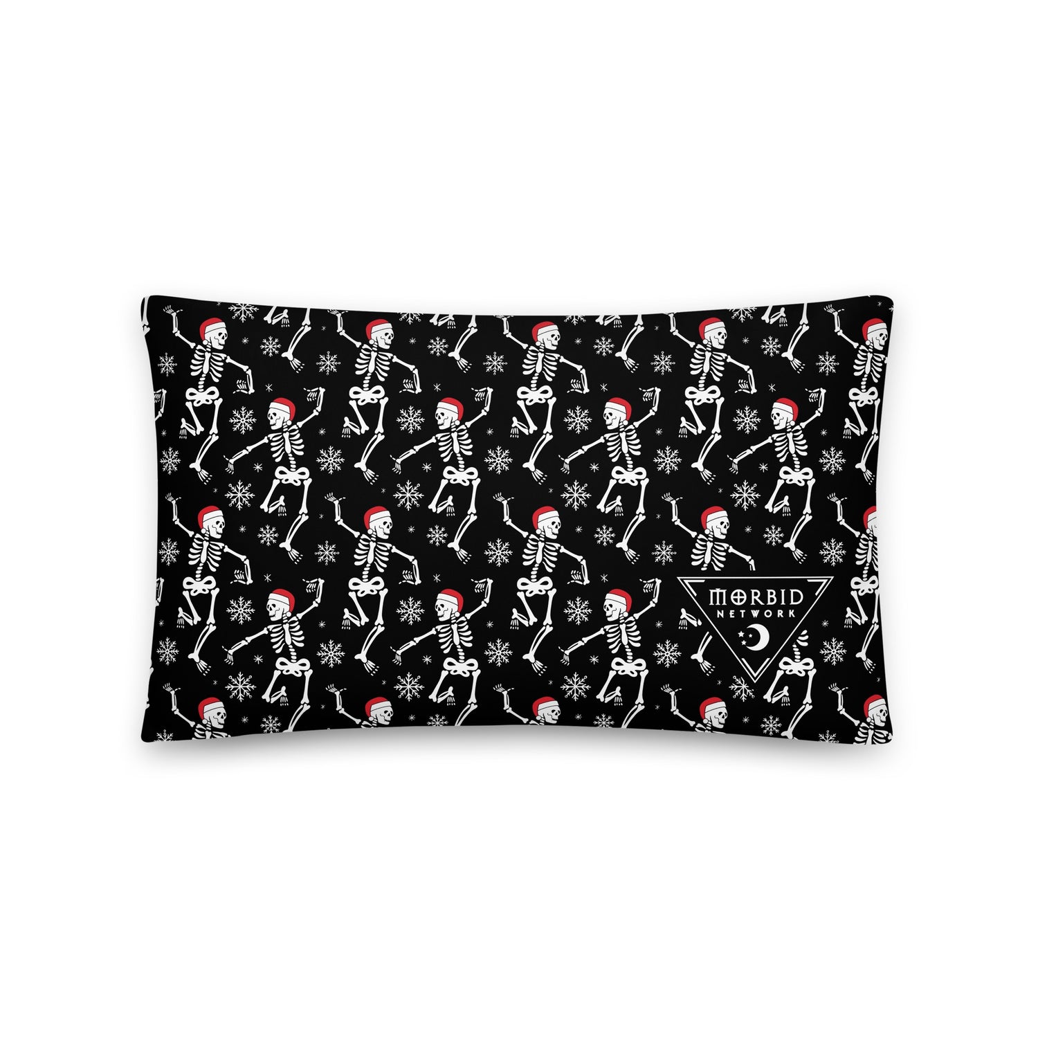 Morbid Santa Skeletons Throw Pillow