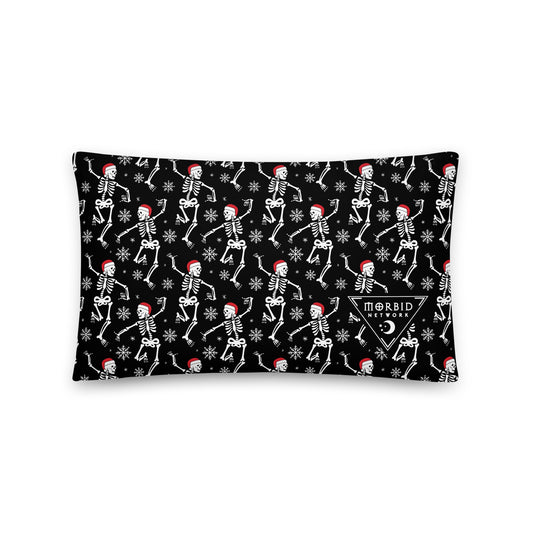 Morbid Santa Skeletons Throw Pillow-4