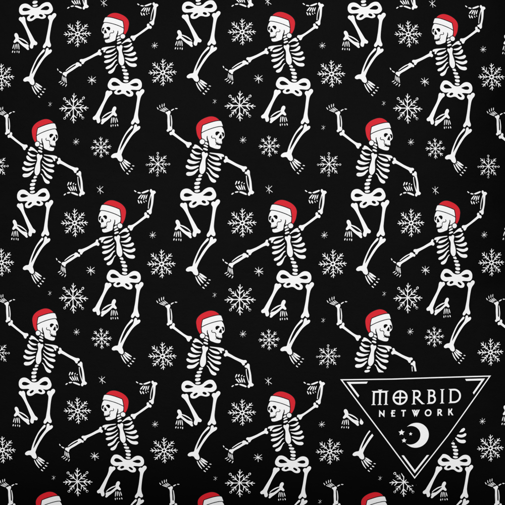 Morbid Santa Skeletons Throw Pillow