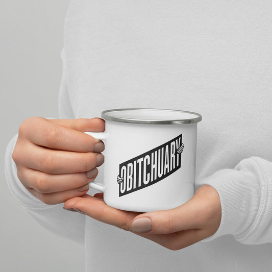 Obitchuary Logo Enamel Mug-2