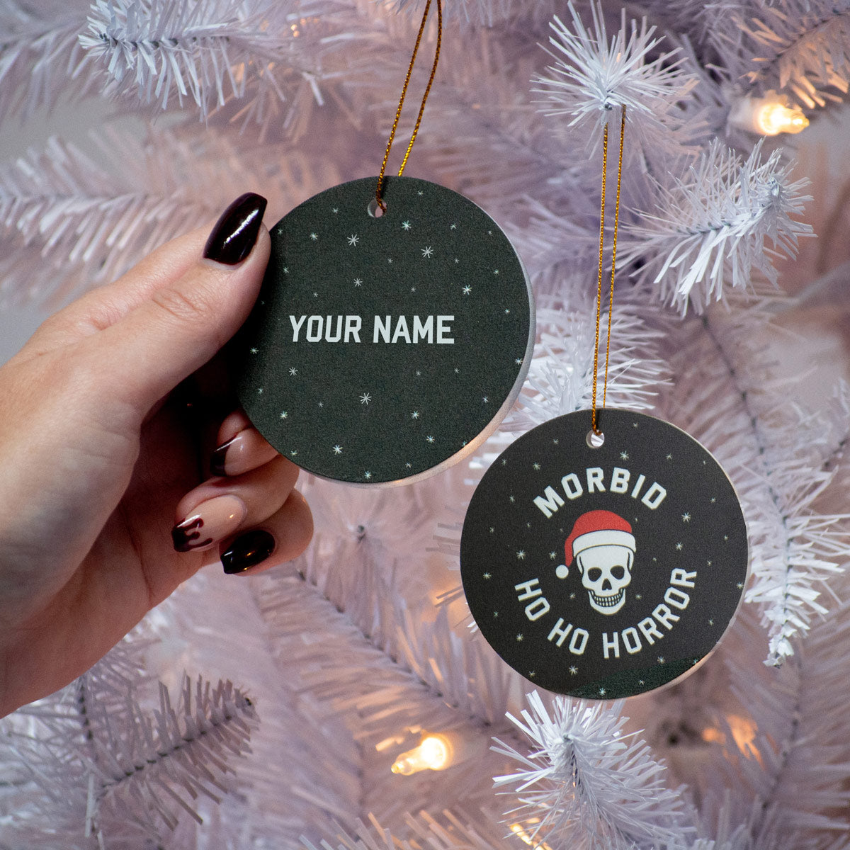 Morbid Ho Ho Horror Personalized Double-Sided Ornament